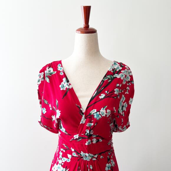 ModCloth Ruby Rocks Floral Maxi Dress Red Size Small - Picture 4 of 4